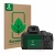 Face avant d’un emballage produit avec le logo de la marque ScreenLeaf. À côté, l’appareil Nikon Coolpix P950 est représenté a