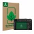 Face avant d’un emballage produit avec le logo de la marque ScreenLeaf. À côté, l’appareil Panasonic Lumix DC-TZ202D est repré
