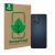 Face avant d’un emballage produit avec le logo de la marque ScreenLeaf. À côté, l’appareil Motorola Moto G84 (Caméra UNIQUEMEN