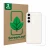 Face avant d’un emballage produit avec le logo de la marque ScreenLeaf. À côté, l’appareil Samsung Galaxy S23 FE (Arrière) est