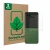 Face avant d’un emballage produit avec le logo de la marque ScreenLeaf. À côté, l’appareil Motorola Razr 50 Ultra (Affichage a