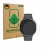 Face avant d’un emballage produit avec le logo de la marque ScreenLeaf. À côté, l’appareil Samsung Galaxy Watch 8 (44 mm) est 