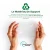Informations sur le matériau support recyclé, composé à 100 % de PET PCR recyclé. En bas se trouve le logo du "Global Recycled