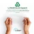 Informations sur le matériau support recyclé, composé à 100 % de PET PCR recyclé. En bas se trouve le logo du "Global Recycled
