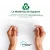 Informations sur le matériau support recyclé, composé à 100 % de PET PCR recyclé. En bas se trouve le logo du "Global Recycled